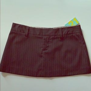 Black w/Cream Stripes Mini Short Skirt, Low-Rise, NWT